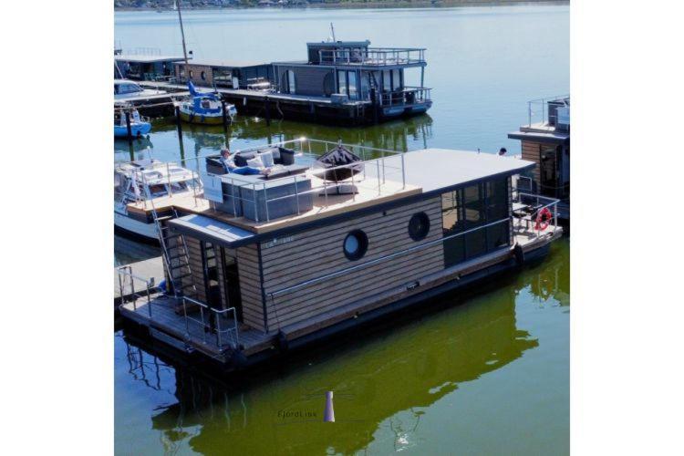 Hausboot Fjord Ankerplatz Mit Biosauna In Schleswig Bagian luar foto